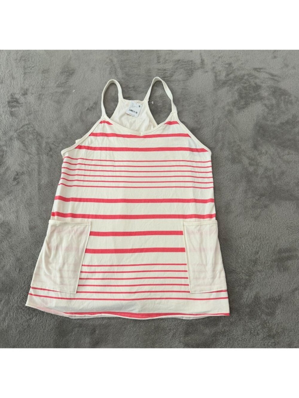 NWT Free People Movement Hot Shot Mini Dress Shorts MEDIUM Cream Coral Stripe